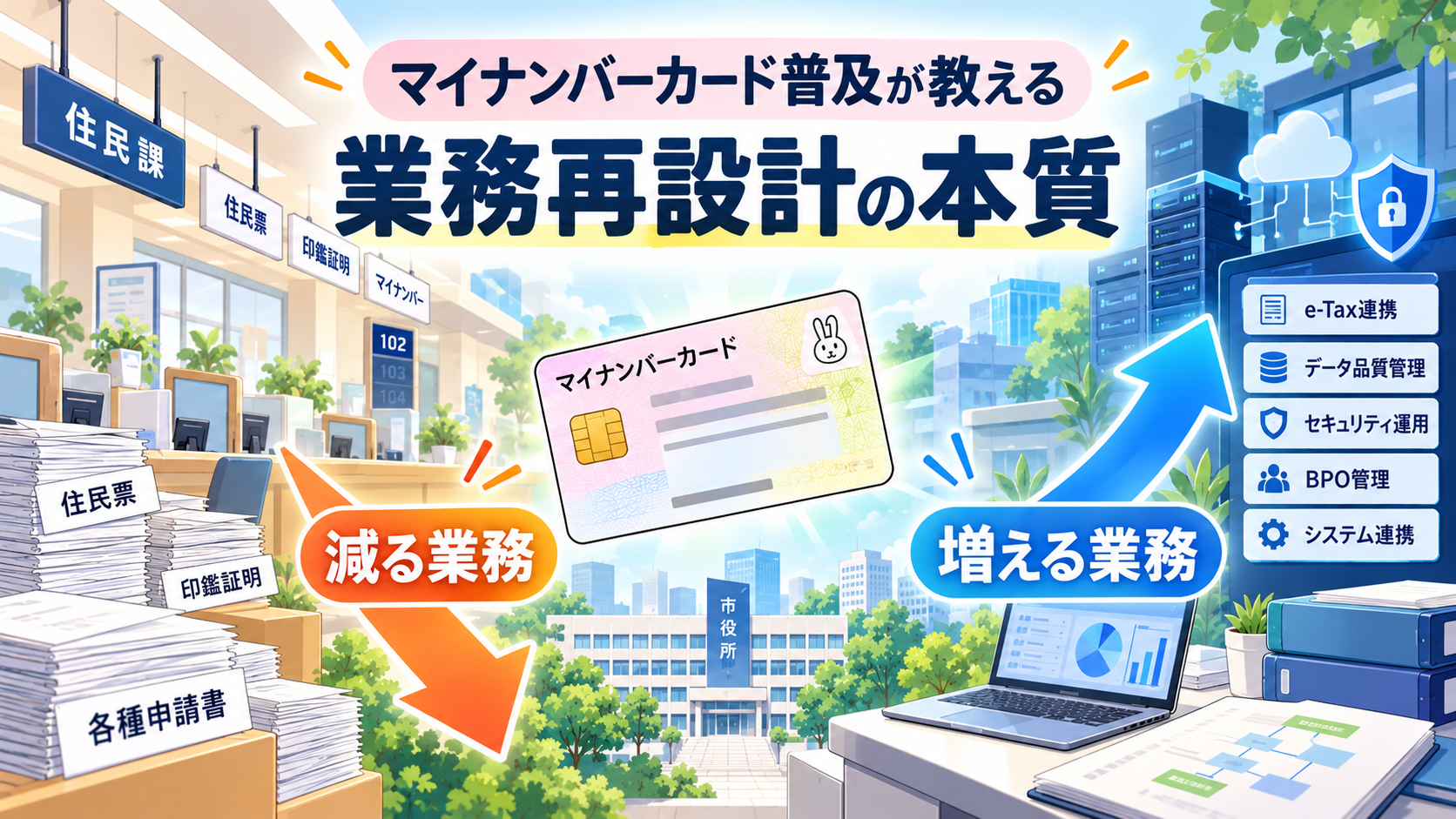 デジタル化で「減る業務」と「増える業務」—マイナンバーカード普及が教える業務再設計の本質（2026年10月9日）